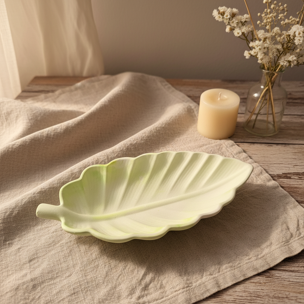 Vide-poche Feuille — ambiance intérieur cosy